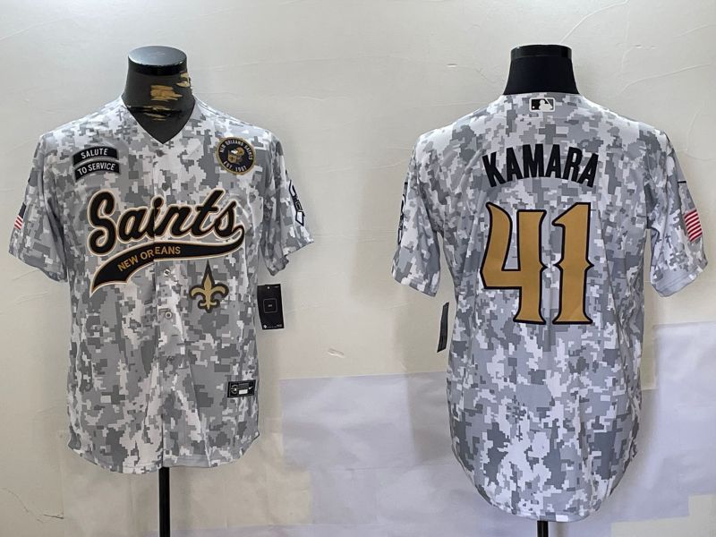 Men New Orleans Saints #41 Kamara Nike Arctic Camo 2024 Salute to Service Limited NFL Jersey style 1